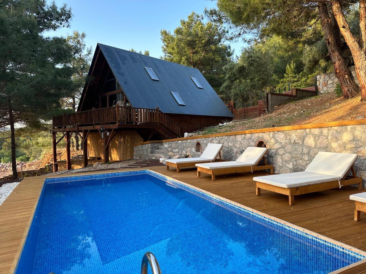 Panurlawoodenhouse Oezel Havuz& Sauna Mavi מראה חיצוני תמונה